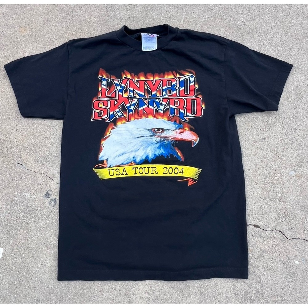 Lynrd Skynrd Shirt Men Size Mediumβ 2004 Concert Tour Black Tee USA
